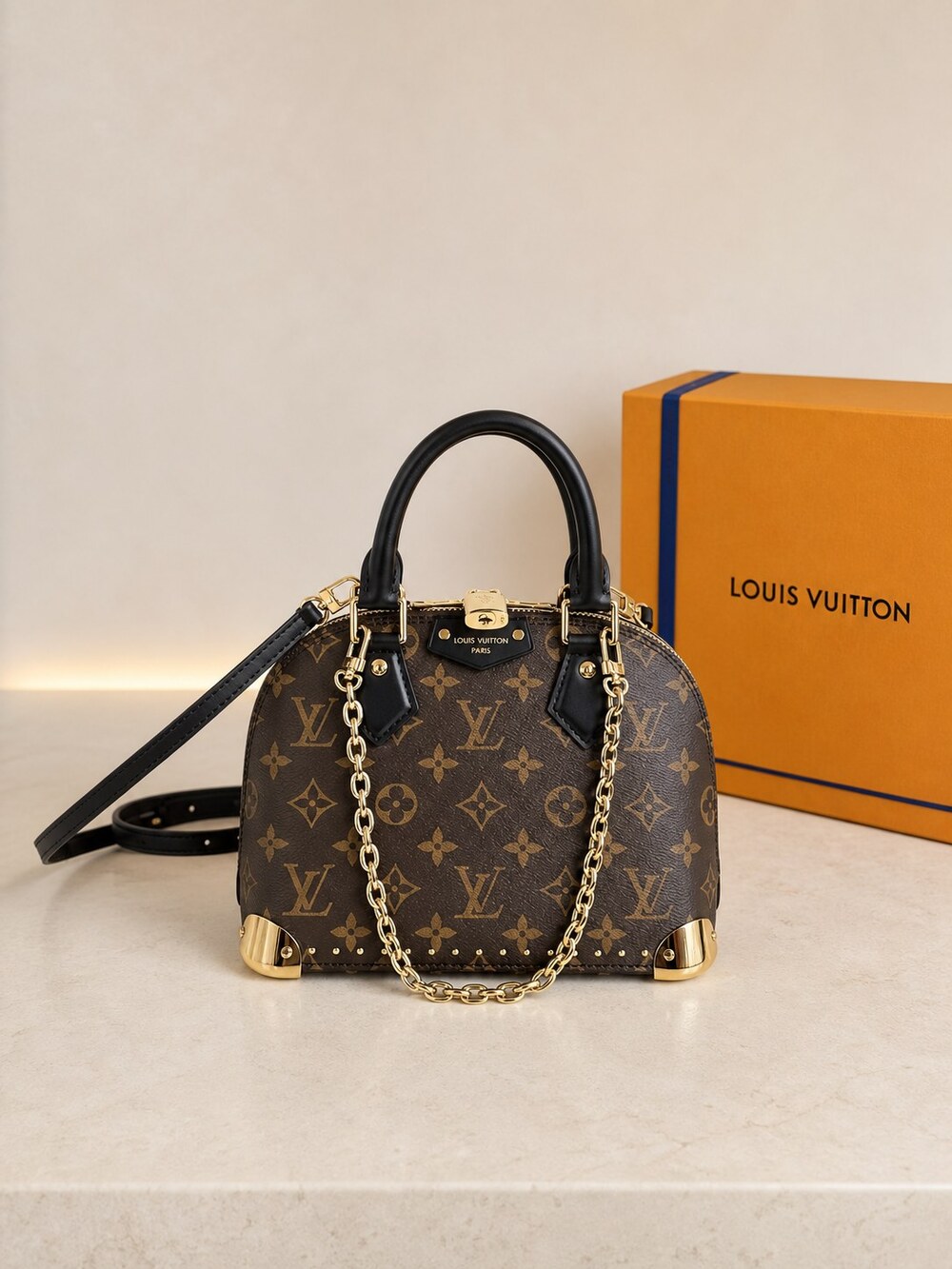 Louis Vuitton Canvas Top Handle Handbag | Monogram Dome